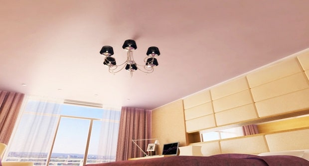 Натяжные потолки с карнизом